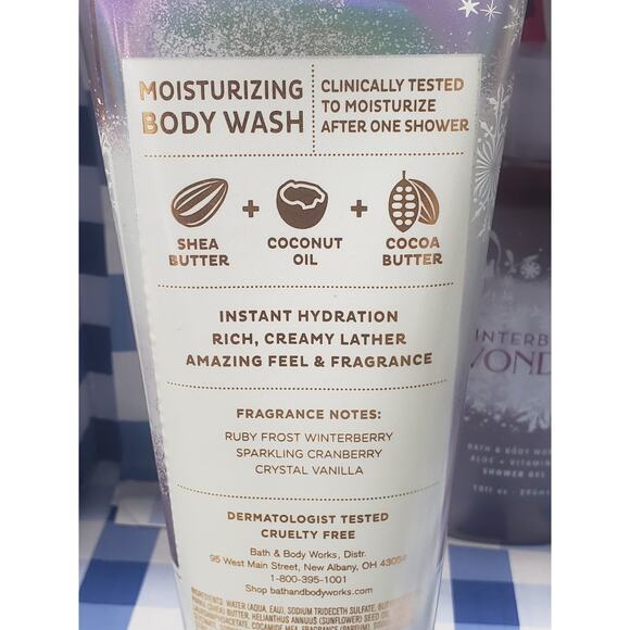 BBW Winterberry Wonder Body Care - Body Wash Shower Gel & Body Cream Set - Picture 2 of 4